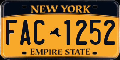 NY license plate FAC1252