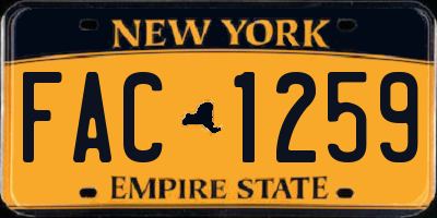 NY license plate FAC1259