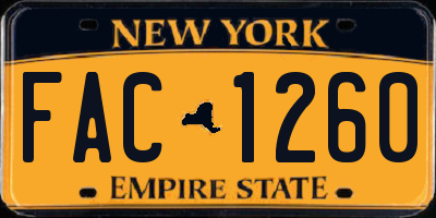 NY license plate FAC1260