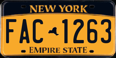 NY license plate FAC1263