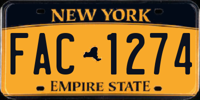 NY license plate FAC1274