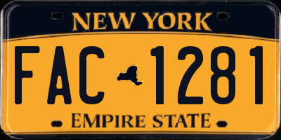 NY license plate FAC1281