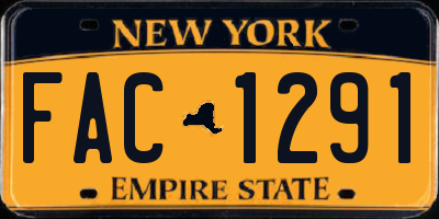 NY license plate FAC1291