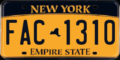 NY license plate FAC1310