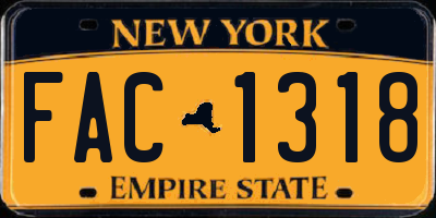 NY license plate FAC1318