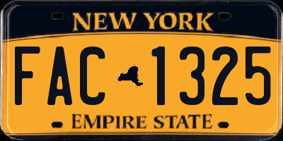 NY license plate FAC1325