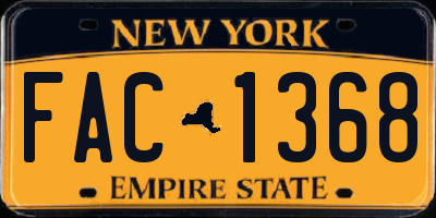 NY license plate FAC1368