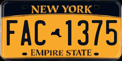 NY license plate FAC1375