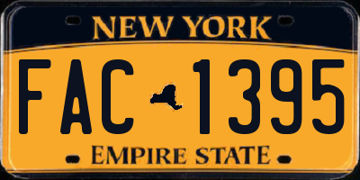 NY license plate FAC1395