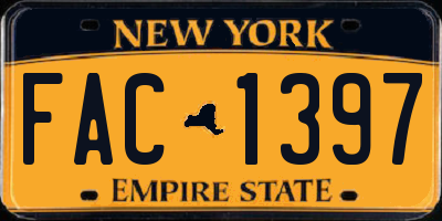 NY license plate FAC1397