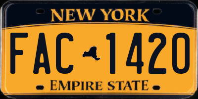 NY license plate FAC1420