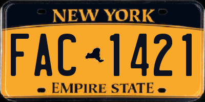 NY license plate FAC1421