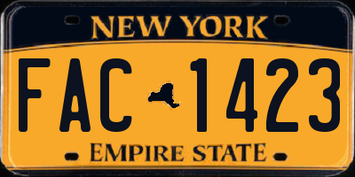 NY license plate FAC1423