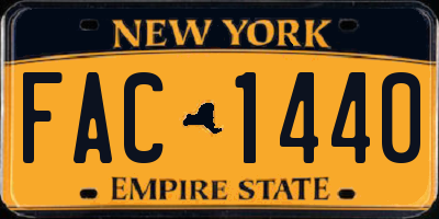 NY license plate FAC1440