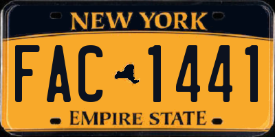 NY license plate FAC1441