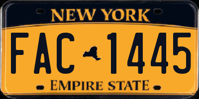 NY license plate FAC1445