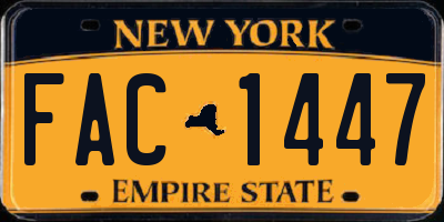 NY license plate FAC1447