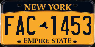 NY license plate FAC1453
