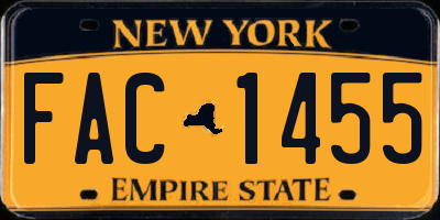 NY license plate FAC1455