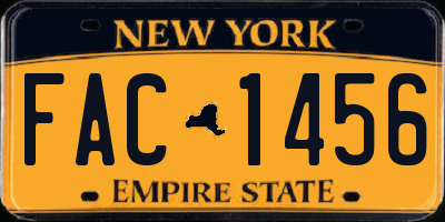 NY license plate FAC1456