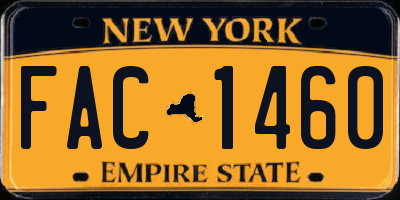NY license plate FAC1460