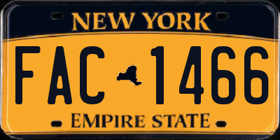 NY license plate FAC1466