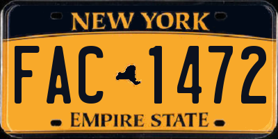 NY license plate FAC1472