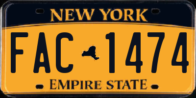 NY license plate FAC1474