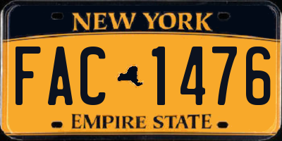 NY license plate FAC1476
