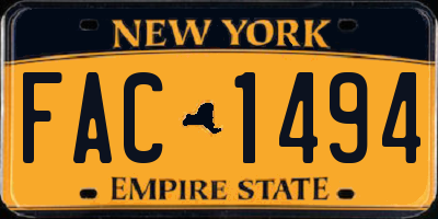 NY license plate FAC1494