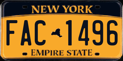 NY license plate FAC1496