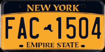 NY license plate FAC1504