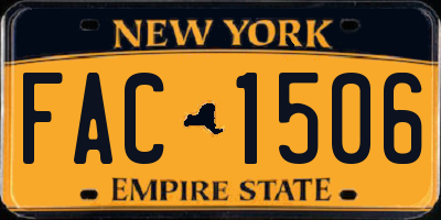 NY license plate FAC1506