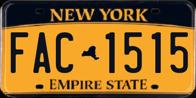 NY license plate FAC1515