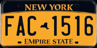 NY license plate FAC1516