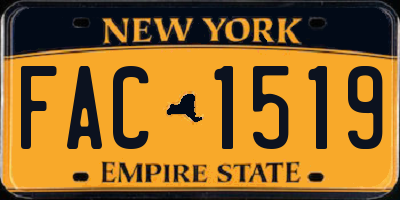 NY license plate FAC1519