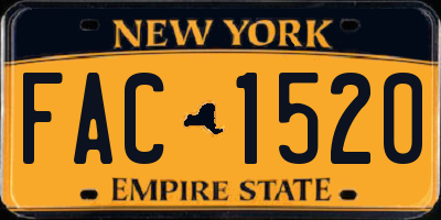 NY license plate FAC1520