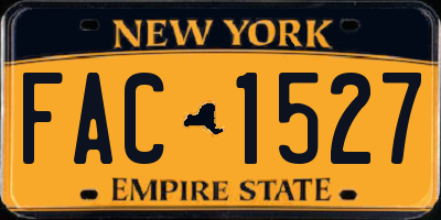 NY license plate FAC1527