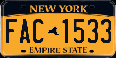 NY license plate FAC1533