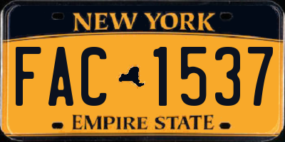 NY license plate FAC1537