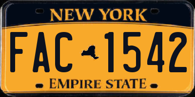 NY license plate FAC1542
