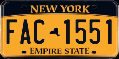 NY license plate FAC1551