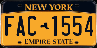 NY license plate FAC1554