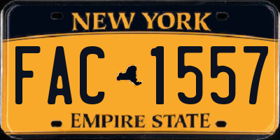 NY license plate FAC1557