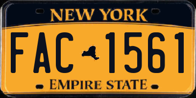 NY license plate FAC1561