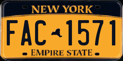 NY license plate FAC1571