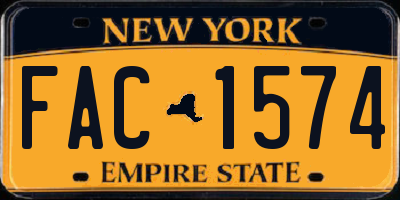 NY license plate FAC1574