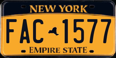 NY license plate FAC1577