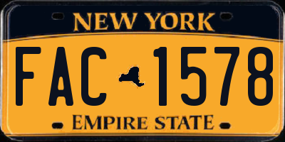 NY license plate FAC1578