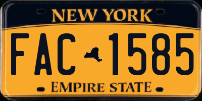 NY license plate FAC1585